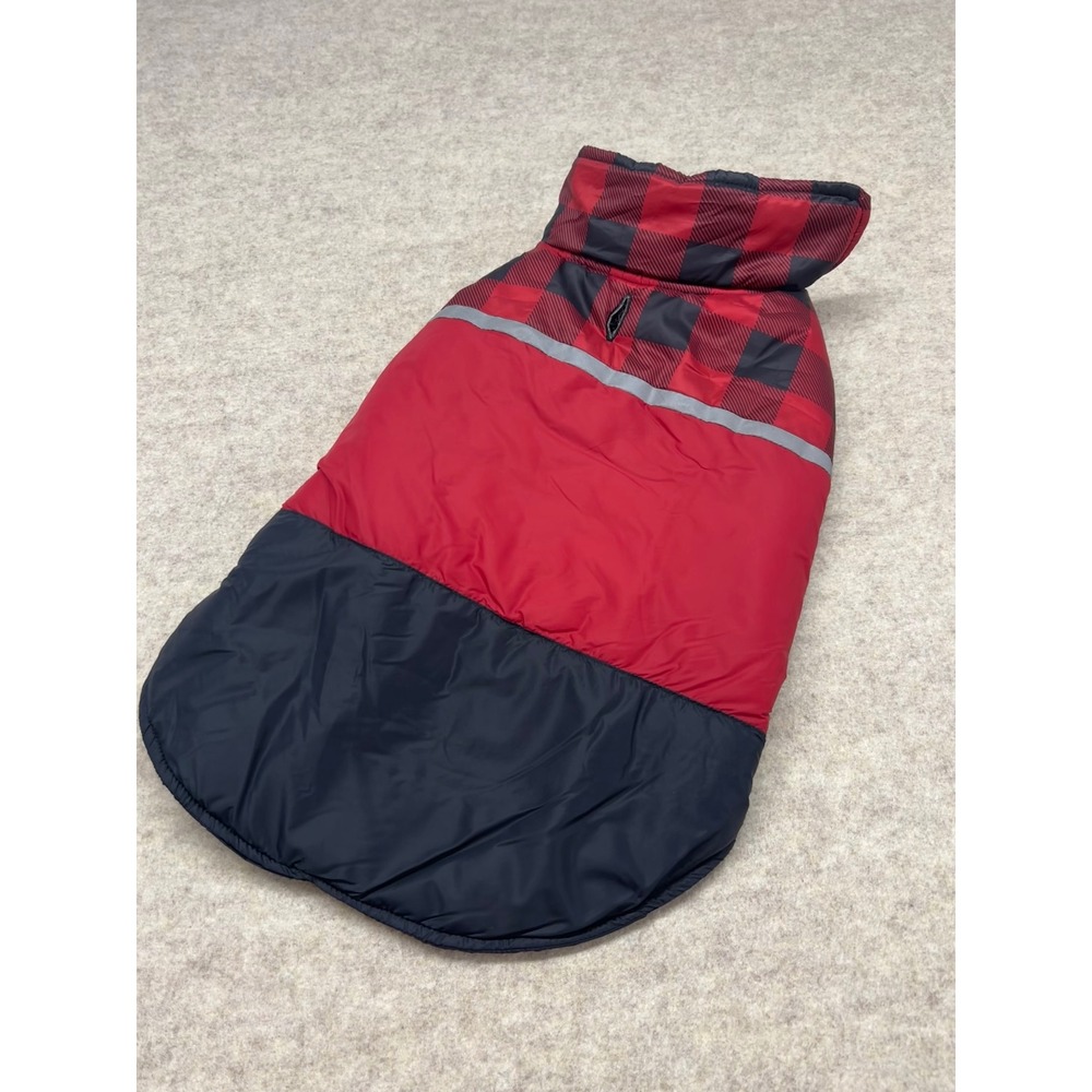 32 Degrees‎ Heat Dog Vest Pet Medium Red Black Excellent Buffalo Plaid Puffer